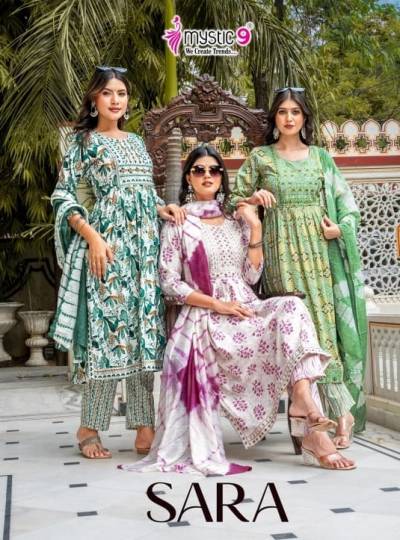SARA VOL 17 BY MYSTIC 9 DESIGNER EMBROIDERY SALWAR SUIT WHOLESALER IN INDIA